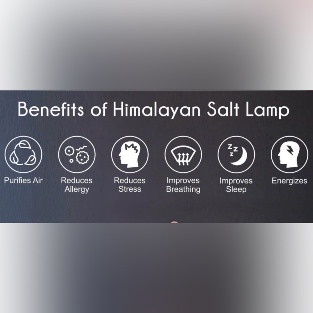 BROOKSTONE‎ HIMALAYAN SALT LAMP WITH WOODEN BASE NEW - Picture 2 of 8
